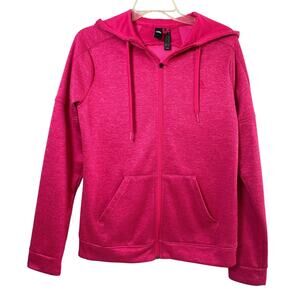 Adidas Hooded Jacket  Womens Small 8-10 Pink Sweatshirt‎ Climawear Full Zip